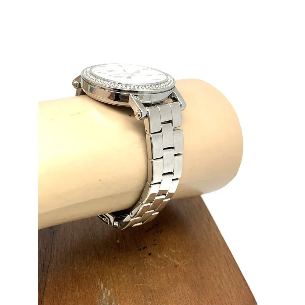 Michael Kors Women's Watch MK7347 Corey Quartz Gemmed Silver Stainless Steel - Picture 11 of 13